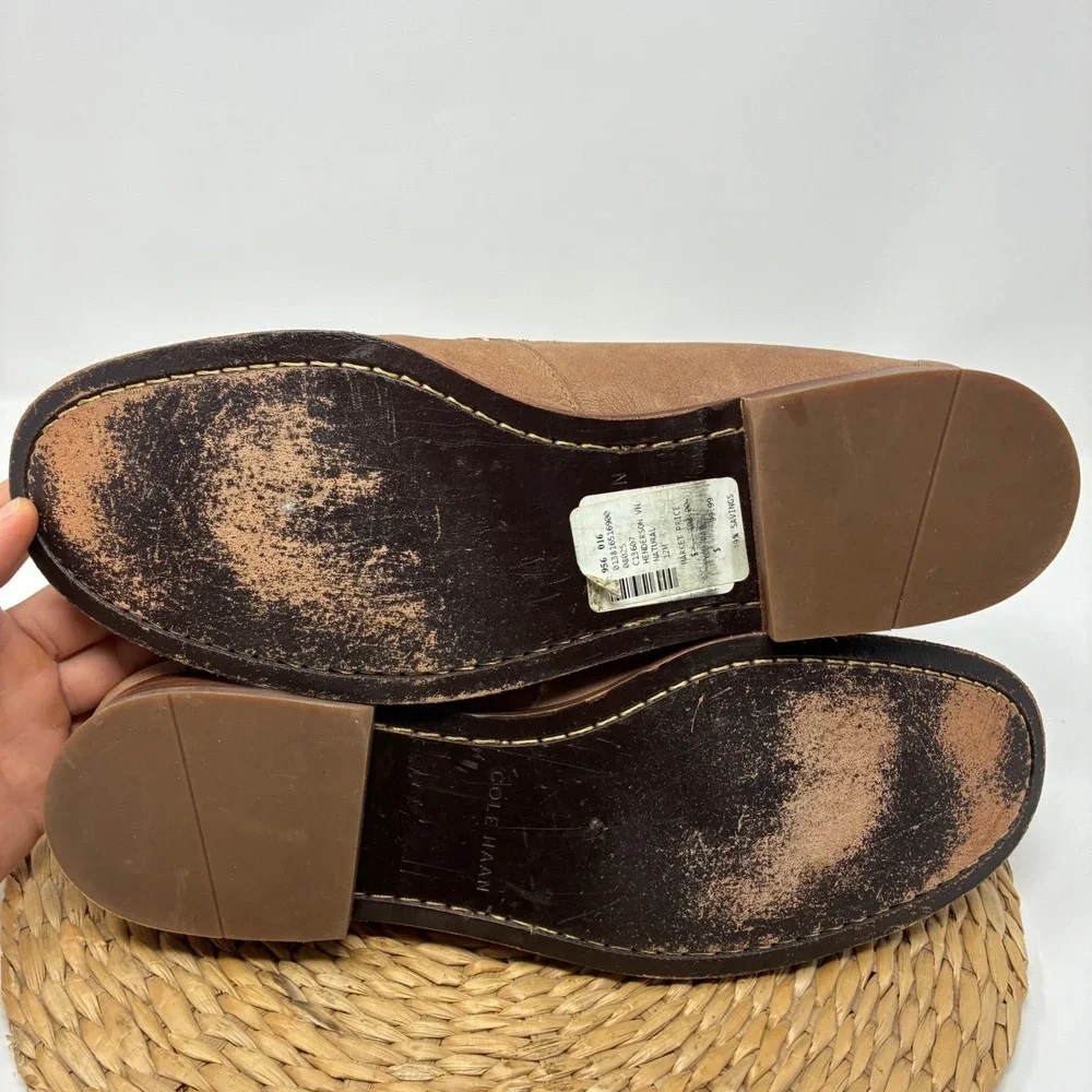 Cole Haan Henderson Venetian Loafers Shoes Mens 12 M Tan Brown Nubuck Leather